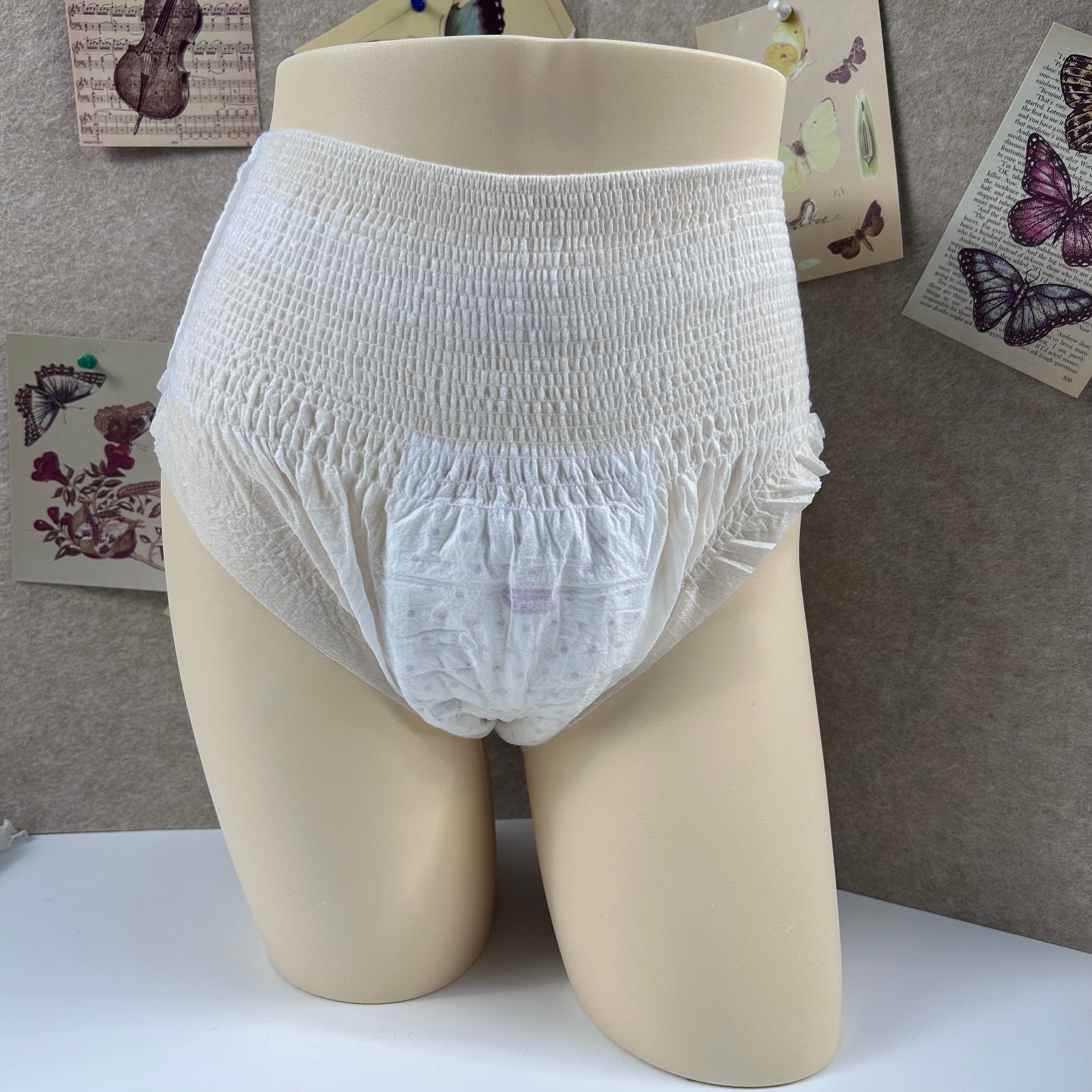 Natural Pure Cotton Feminine Care Non-woven Disposable Sanitary Pants / Menstrual Panties