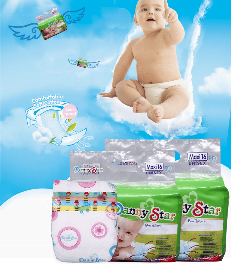 African Market Hot Selling Cheapest Price Unisex Babies Disposable Diapers for Infants