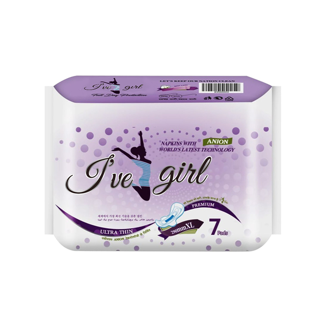 Night Use Anti-bacterial Skin Friendly Winged Disposable Sanitary Napkins