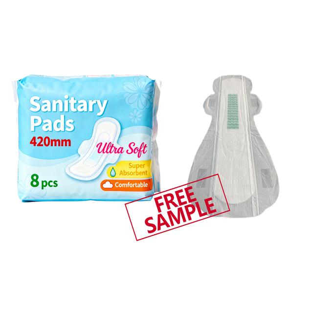 Maxi Size Super Long Ultra Soft 410mm 420mm Night Use Anion Chip Women's Dispsoable Menstrual Sanitary Pads