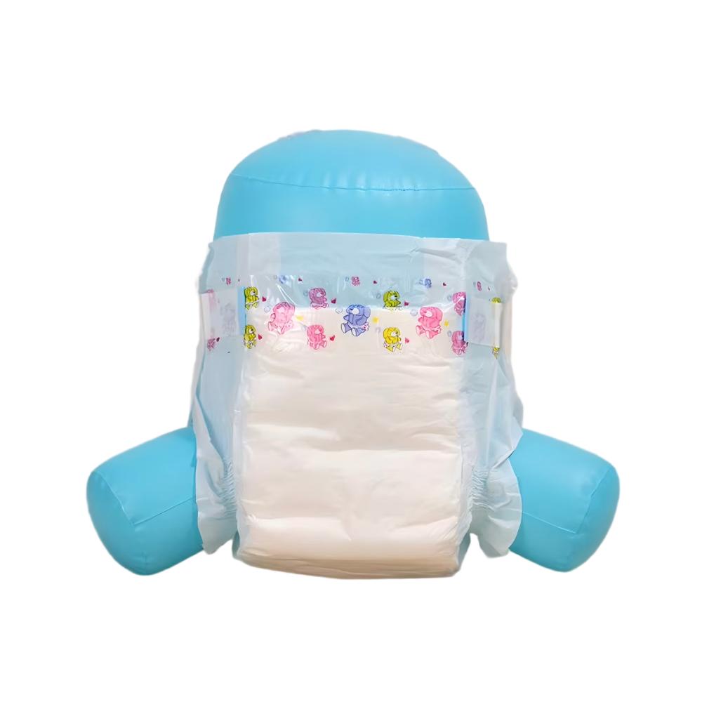 Cotton Soft Top Surface Breathable PE Backsheet Disposable Baby Diaper Nappies with PP Tape