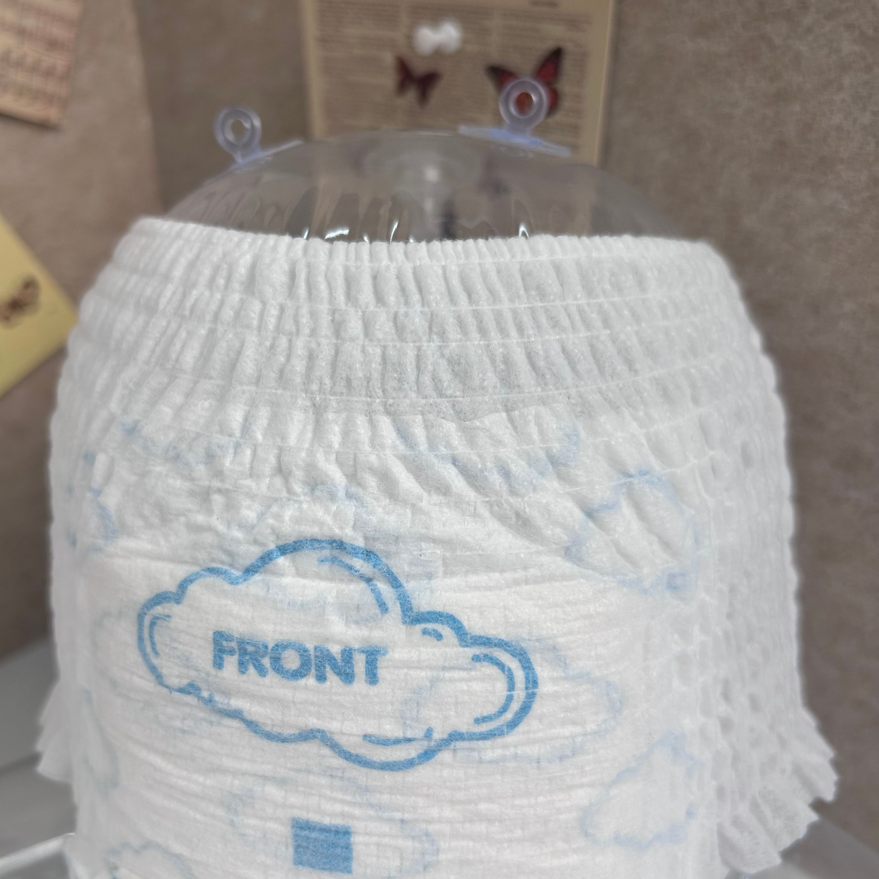 China Quanzhou Factory Pearl Cotton Soft Top Surface Breathable Pull Up Baby Diaper Pants