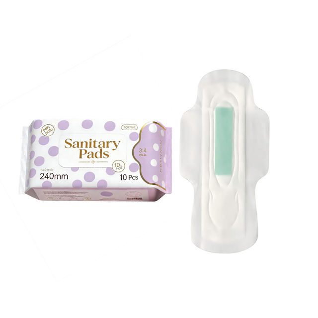 Medical Grade Green Anion / Negative Ion Chip Ladies Menstrual Sanitary Napkin / Women Pad