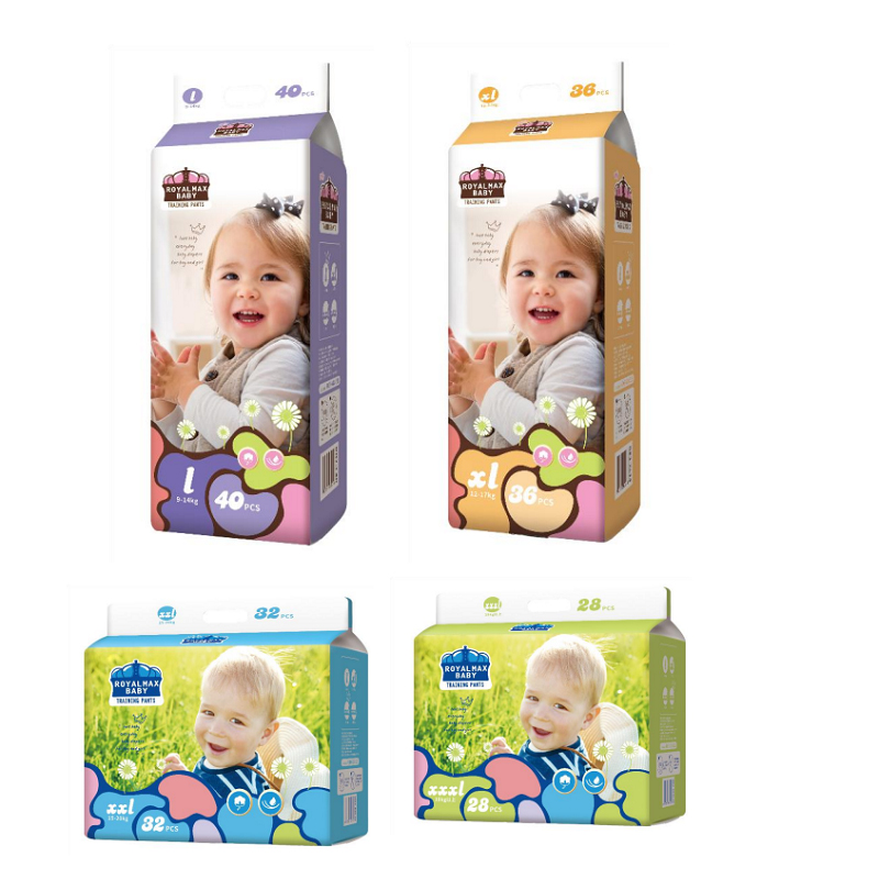 Factory Own Brand Royalmax Cotton Soft Disposable Pull Up Baby Diaper Pants
