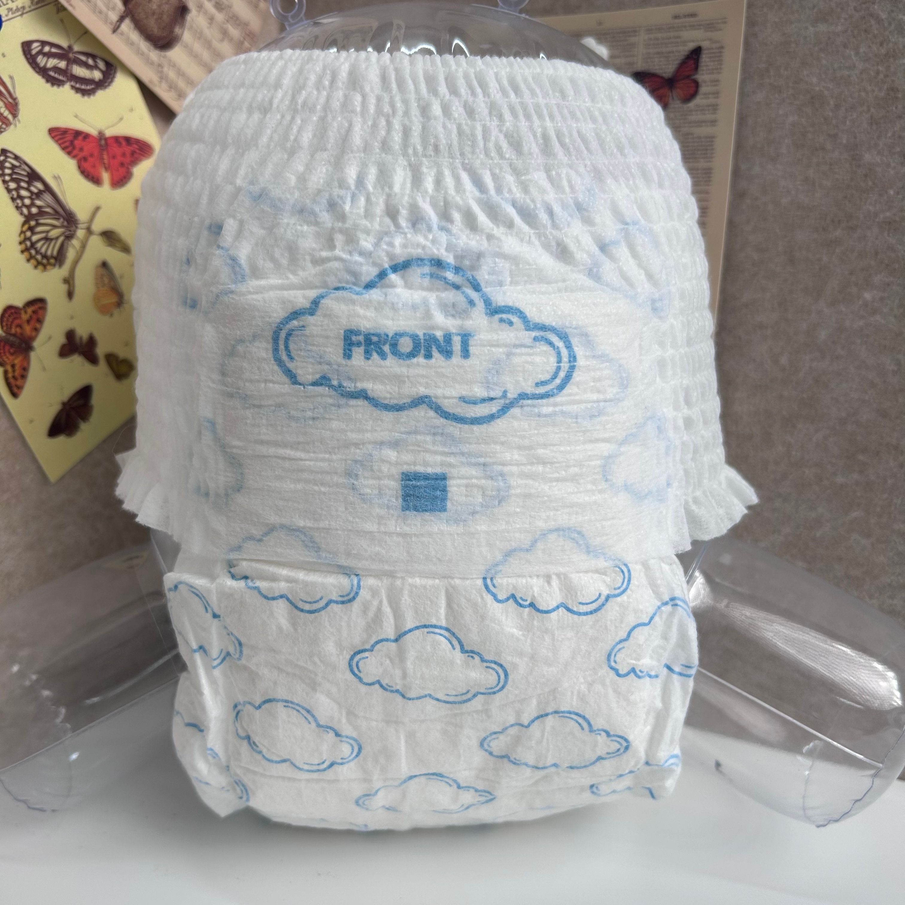 China Quanzhou Factory Pearl Cotton Soft Top Surface Breathable Pull Up Baby Diaper Pants