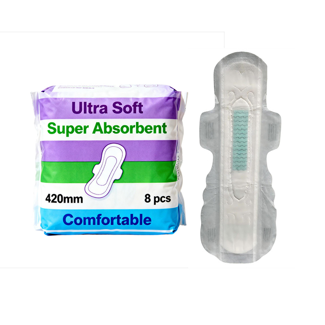 420mm 410mm Ultra Long Super Absorbent Female Menstrual Sanitary Napkins for Extra Heavy Flow