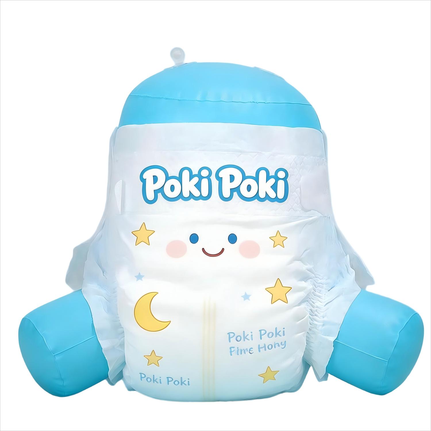 Custom Packaging Private Logo Disposable Baby Diapers With PE Backsheet & Green ADL