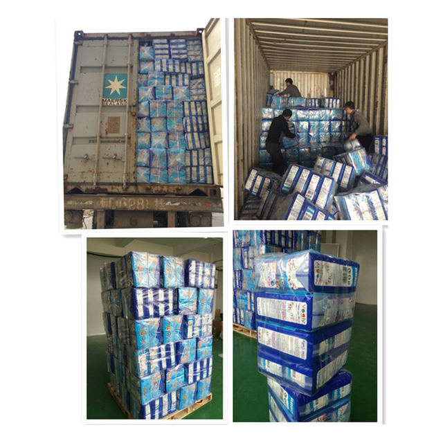 China Factory Stock Vogly Brand Disposable Baby Diapers / Babies Nappies with PE Backsheet & PP Tape
